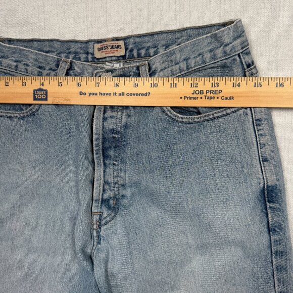 Vintage GUESS High Rise Tapered Leg Jeans Light Blue Wash Cotton Size 30 - Picture 10 of 15